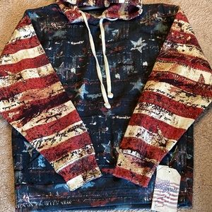 💕US Vintage Mens Patriotic Hoodie - sz Large